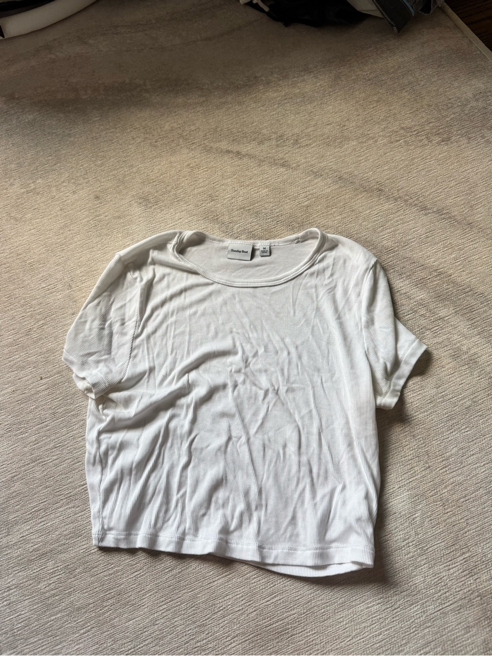 Aritzia White Short Sleeve Relaxed Tee